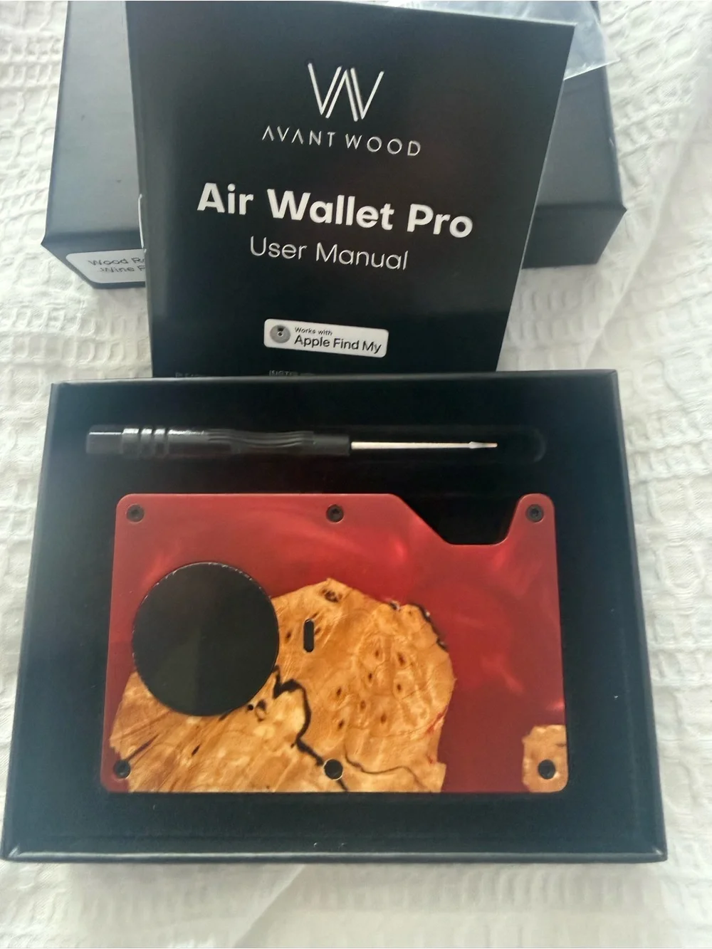 Air Wallet Pro Money Clip - Red and Natural Wood